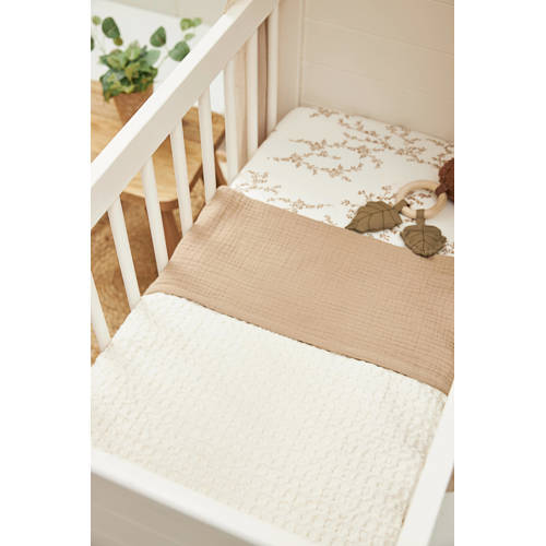 Meyco pre-washed hydrofiel ledikantlaken taupe Babylaken Bruin Effen