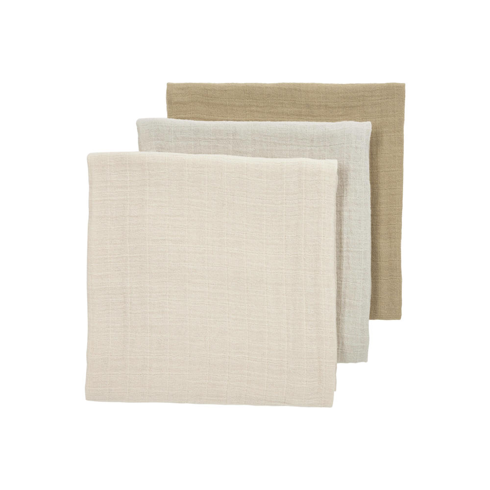 Meyco pre-washed hydrofiele doek - soft sand/greige/taupe (set van 3)