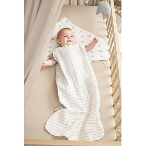 Meyco hydrofiele baby zomerslaapzak Stripe sand Babyslaapzak Beige Streep 70
