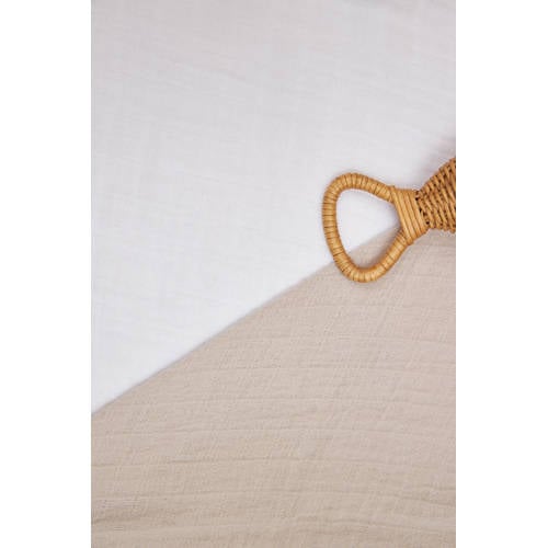Meyco hydrofiel hoeslaken ledikant white Wit Effen