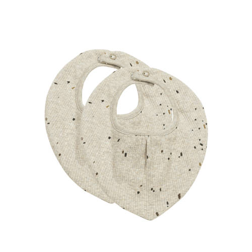 Meyco bandana Rib Mini Spot set van 2 sand melange Slab Beige Stip