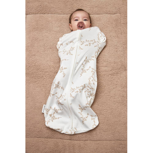 Meyco Branches cocoon inbakerslaapzak sand 70cm Inbakerdoek Beige Blad