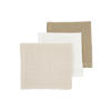 Meyco pre-washed hydrofiel monddoekje - offwhite/soft sand/taupe (set van 3)