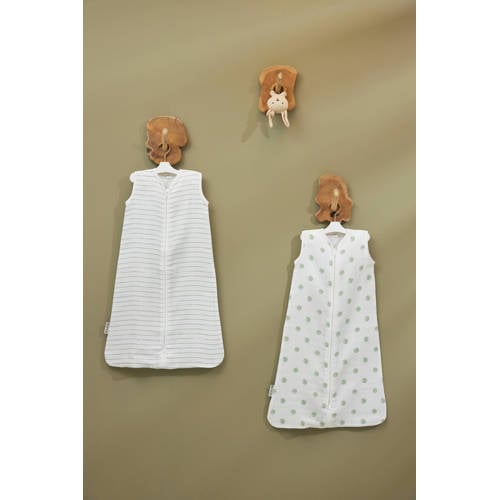 Meyco hydrofiele baby zomerslaapzak Stripe soft green Babyslaapzak Groen 110