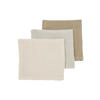 Meyco pre-washed hydrofiel monddoekje - soft sand/greige/taupe (set van 3)