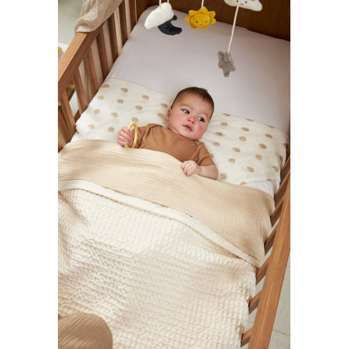 Meyco pre-washed hydrofiel wieglaken soft sand Babylaken Beige Effen
