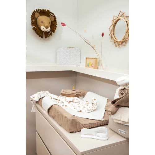Meyco pre-washed hydrofiel aankleedkussenhoes taupe Bruin Effen