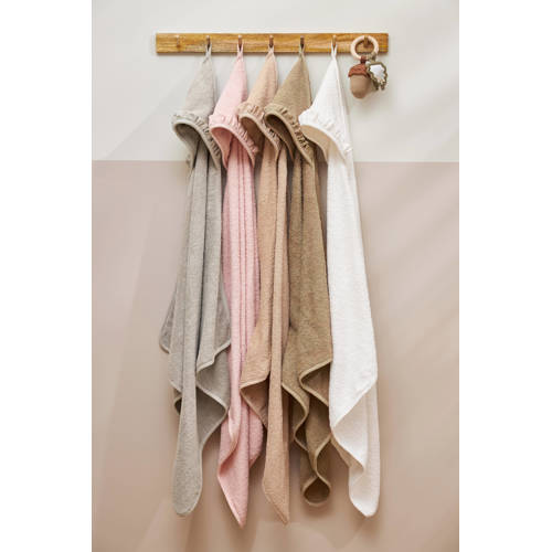 Meyco ruffle badcape badstof greige Handdoek badcape Grijs Effen