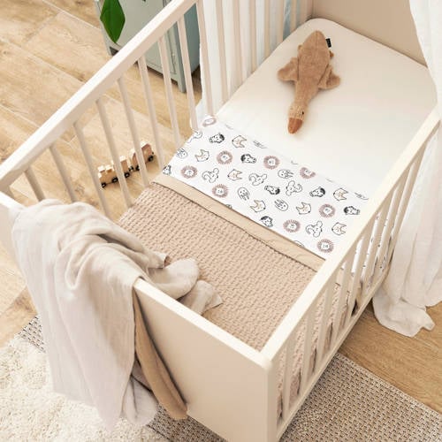 Meyco ledikantdeken Waffle Cotton sand Babydeken Beige Effen