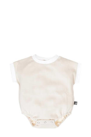 romper met bies lichtbeige/wit