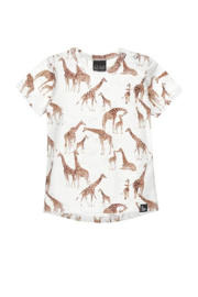 thumbnail: Babystyling baby T-shirt met all over print wit/bruin