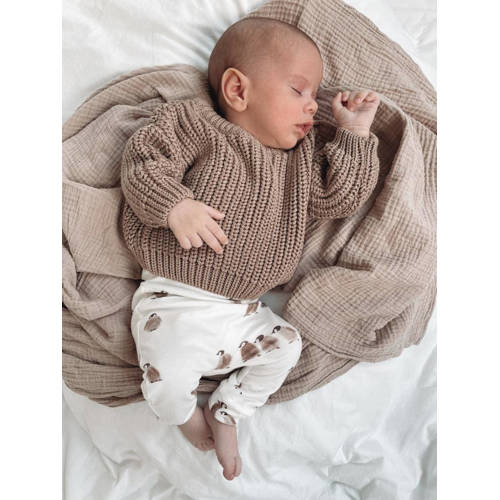 Babystyling baby broek met all over print wit Jongens Meisjes Katoen All over print 68