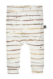 thumbnail: Wit en bruine jongens Babystyling baby broek van katoen met meerkleurige print