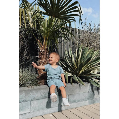 Babystyling baby T-shirt blauw Jongens Katoen Ronde hals Effen 74 80