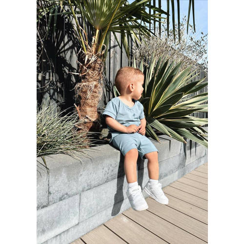 Babystyling baby T-shirt blauw Jongens Katoen Ronde hals Effen 74 80
