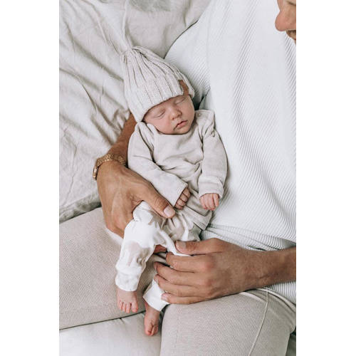 Babystyling baby regular fit broek met all over print wit beige Jongens Katoen 62