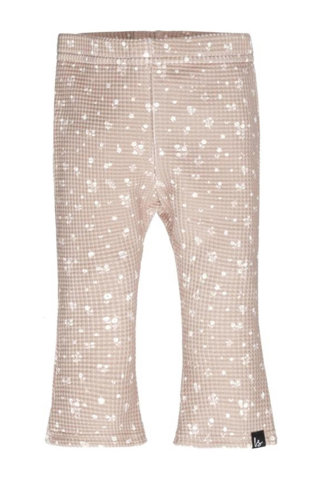 Bruine meisjes Babystyling gebloemde flared broek van katoen met regular waist en elastische tailleband