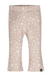 thumbnail: Bruine meisjes Babystyling gebloemde flared broek van katoen met regular waist en elastische tailleband