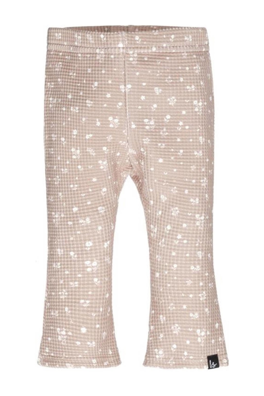Bruine meisjes Babystyling gebloemde flared broek van katoen met regular waist en elastische tailleband