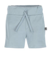 thumbnail: Blauwe jongens Babystyling baby sweatshort van katoen met elastische tailleband met koord en effen