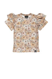 thumbnail: Oudroze en gele meisjes Babystyling baby gebloemd T-shirt van katoen met korte mouwen, ronde hals en ruches