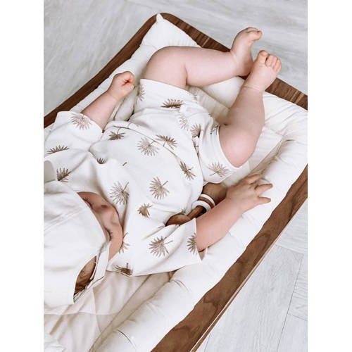 Babystyling baby sweatshort met all over print ecru lichtbruin Korte broek Jongens Stretchkatoen 50 56