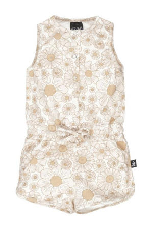 baby gebloemde playsuit offwhite/zand