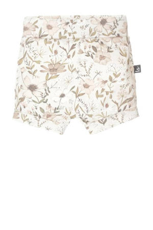 baby gebloemde casual short offwhite/lichtroze