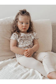 thumbnail: Babystyling baby gebloemd T-shirt wit/beige