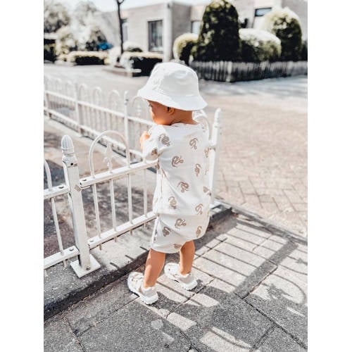 Babystyling baby sweatshort met all over print ecru lichtbruin Korte broek Jongens Stretchkatoen 62 68