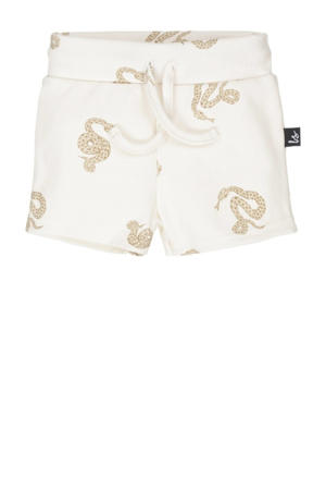 baby sweatshort met all over print ecru/lichtbruin