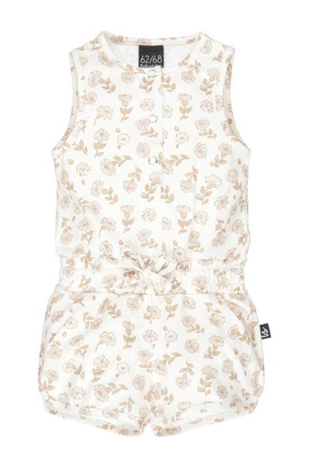 Babystyling baby gebloemde playsuit offwhite/beige