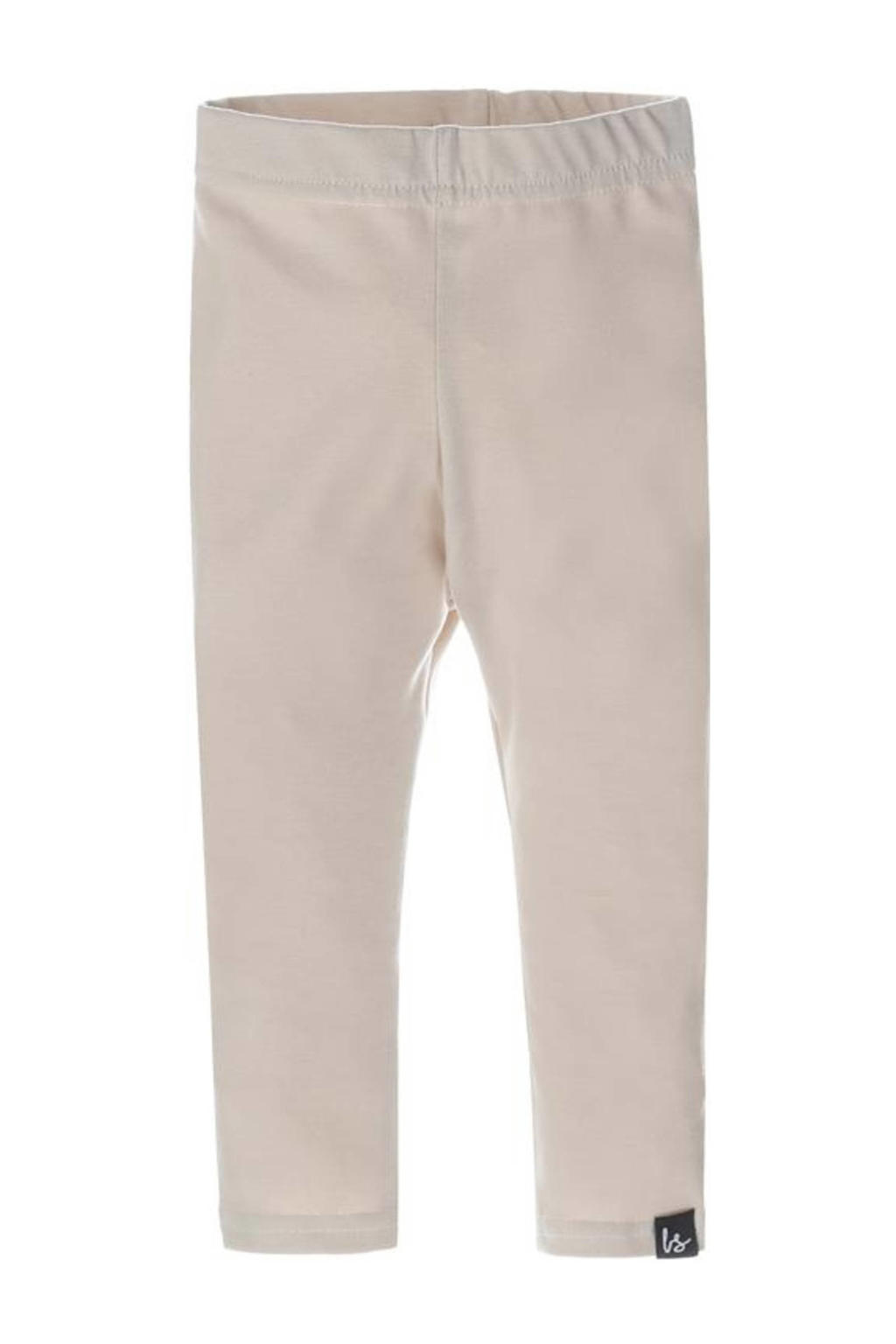 Beige meisjes Babystyling baby legging van stretchkatoen met slim fit, elastische tailleband en effen