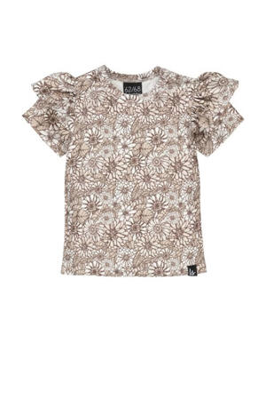 baby gebloemd T-shirt beige