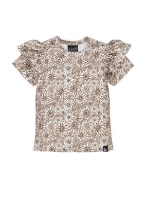 baby gebloemd T-shirt beige