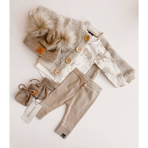 Babystyling baby longsleeve met all over print wit beige Jongens Katoen Ronde hals 62