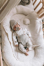 thumbnail: Wit en bruine jongens Babystyling baby longsleeve van katoen met lange mouwen, ronde hals en drukknoopsluiting