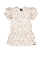 thumbnail: Lichtroze en witte meisjes Babystyling gebloemde baby jurk van katoen met korte mouwen en ronde hals
