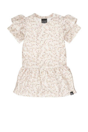 gebloemde baby jurk lichtroze/wit