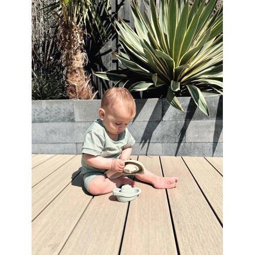 Babystyling baby T-shirt groen Jongens Katoen Ronde hals Effen 86 92