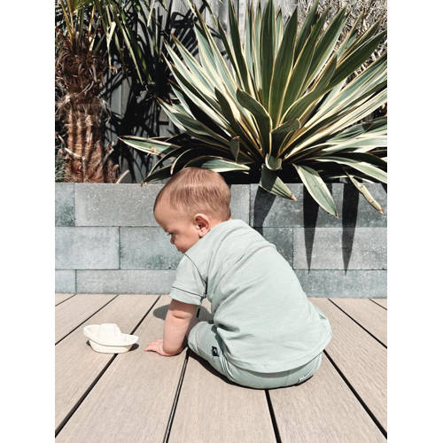 Babystyling baby T-shirt groen Jongens Katoen Ronde hals Effen 86 92