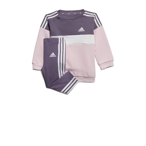 adidas Sportswear joggingpak roze/grijs Jongens/Meisjes Katoen Ronde hals