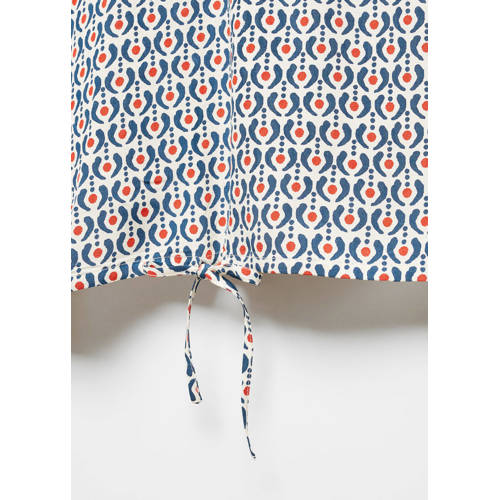 Mango Kids one shoulder top met all over print blauw rood wit Multi All over print 152(XXS)