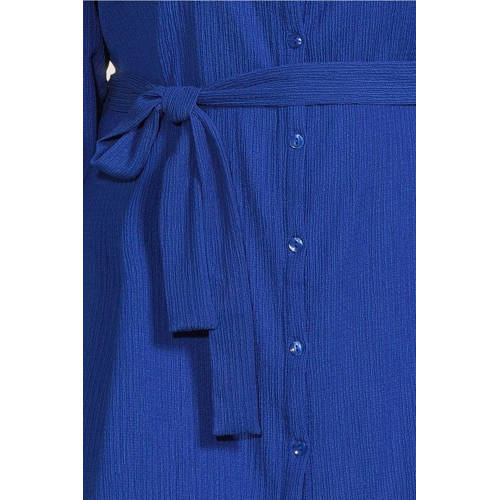 GREAT LOOKS Blouse tuniek met ceintuur blauw Dames Jersey Ronde hals Effen 52