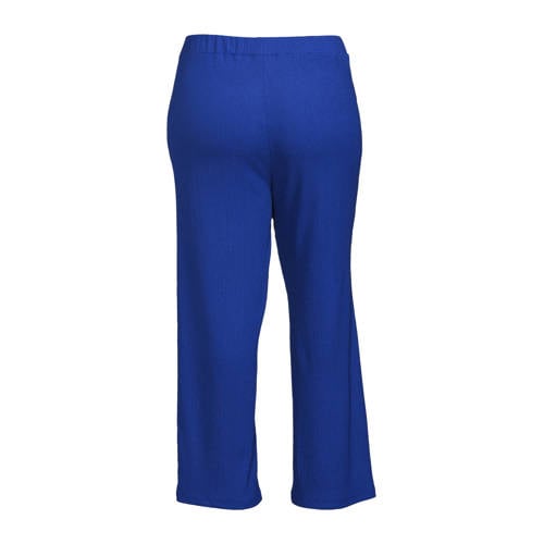 GREAT LOOKS crinkle wide leg broek blauw Dames Jersey Effen 48