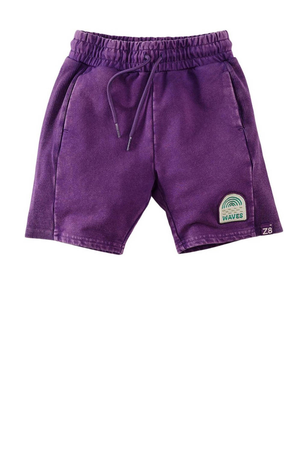 Paarse jongens Z8 sweatshort Fabio van stretchkatoen met regular fit, regular waist, elastische tailleband met koord en effen