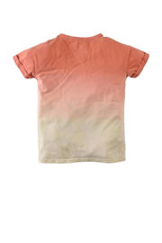thumbnail: Oranje en ecru jongens Z8 T-shirt Dennis van stretchkatoen met tie-dye effect, korte mouwen en ronde hals