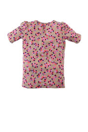 thumbnail: Beige, roze en lilakleurige meisjes Z8 T-shirt Yakira van polyester met korte mouwen, ronde hals en plooien