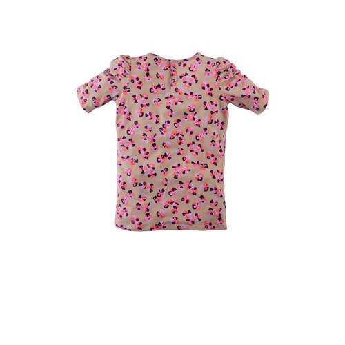 Z8 T-shirt Yakira beige roze lila Meisjes Polyester Ronde hals All over print 86