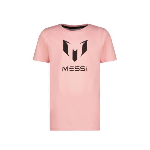 Messi T-shirt Ten met backprint lichtroze/zwart Jongens Katoen Ronde hals - 104